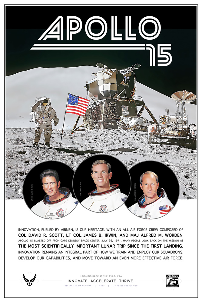 Air Force 75th Anniversary Poster: Apollo 15 - 1970s era