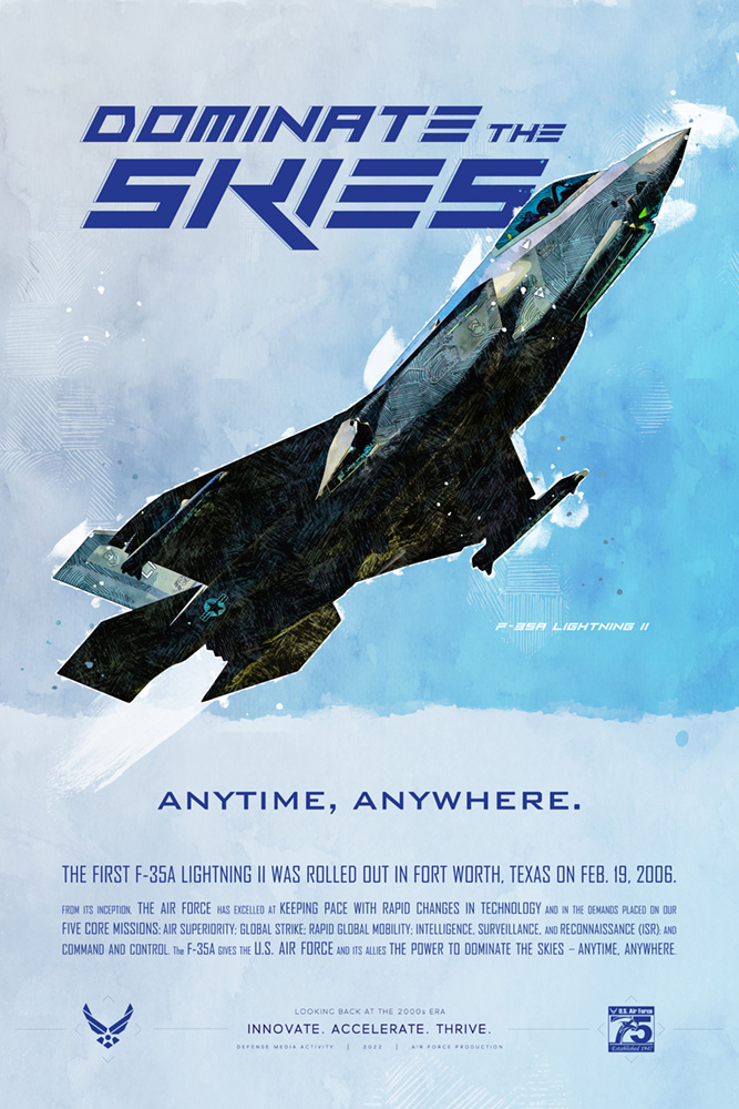 Air Force 75th Anniversary Poster: Dominate the Skies - 2000s era