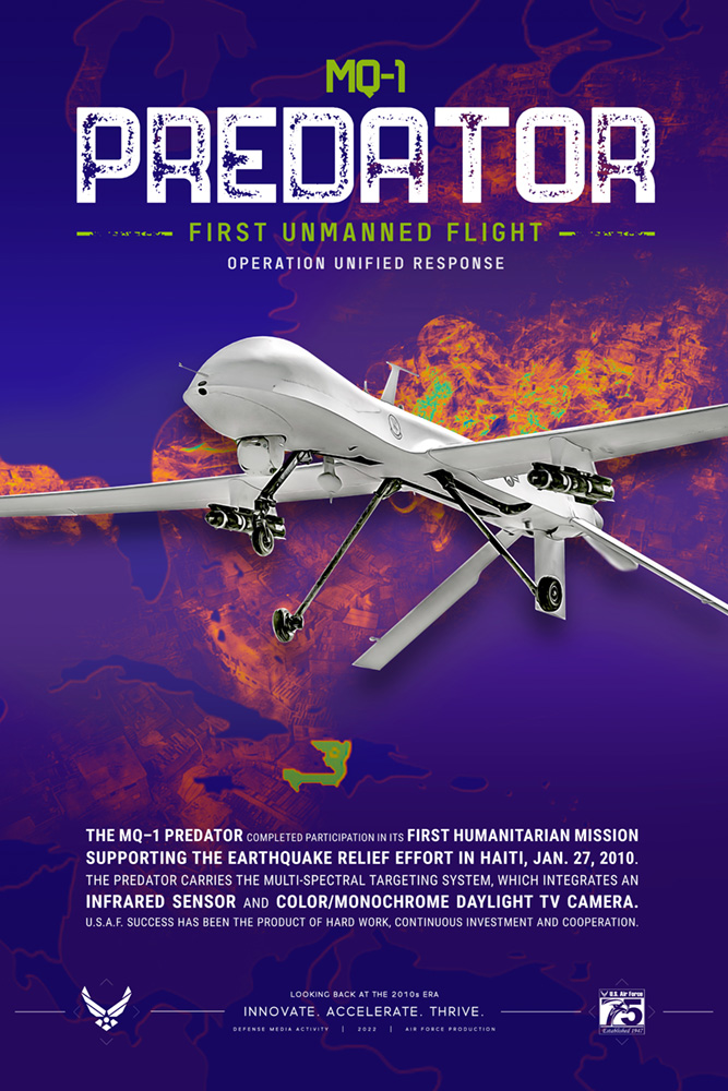 Air Force 75th Anniversary Poster: First Unmanned Flight - 2010s era