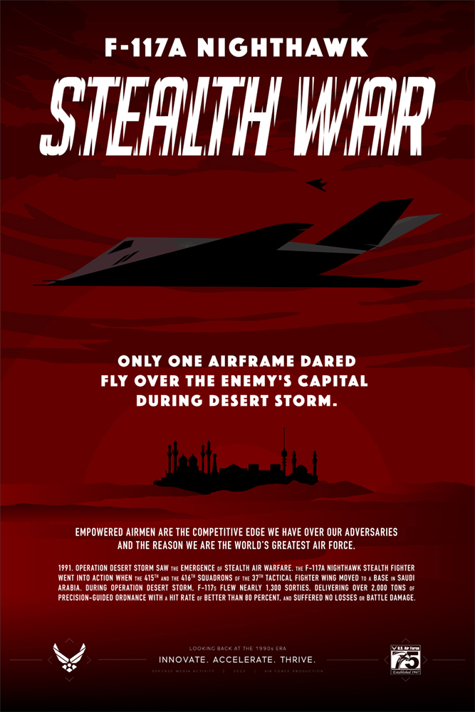 Air Force 75th Anniversary Poster: Stealth War - 1990s era