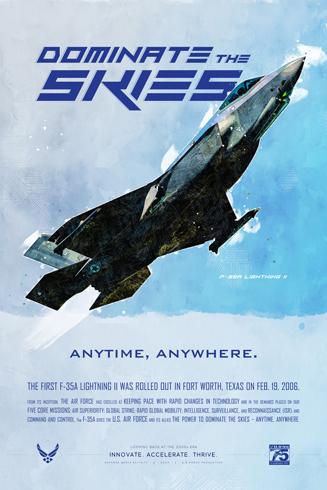 Air Force 75th Anniversary Poster: Dominate the Skies – 2000s era
