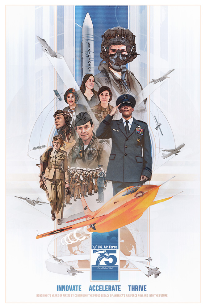 Air Force 75th Anniversary Commemorative Poster: Air Force Firsts  